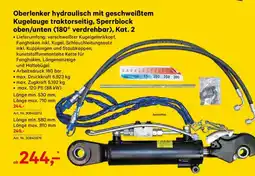 Lagerhaus Oberlenker hydraulisch mit geschweißtem kugelauge traktorseitig, sperrblock oben/unten (180° verdrehbar), kat. 2 Angebot