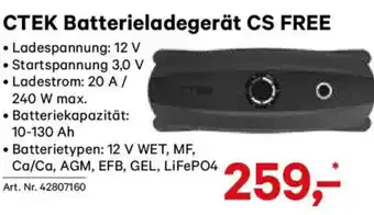 Lagerhaus CTEK Batterieladegerät CS FREE Angebot