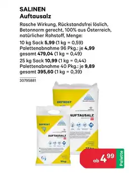 BayWa Salinen auftausalz Angebot