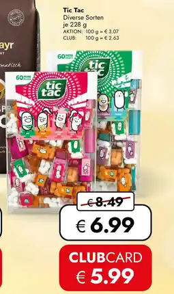 Travel FREE Tic Tac Angebot