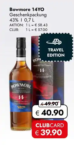 Travel FREE Bowmore 14YO Angebot