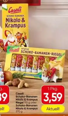 Spar Casali Schoko-Bananen Nikolo & Krampus Riegel Angebot
