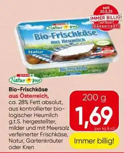 Spar Bio-Frischkäse aus Österreich Angebot