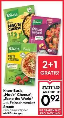 Maximarkt Knorr Basis, „Mac‘n‘ Cheese“, „Taste the World“ oder Feinschmecker Sauce Angebot