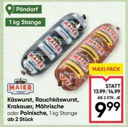 Maximarkt Käsewurst, Rauchkäsewurst, Krakauer, Mährische oder Polnische Angebot