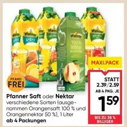 Maximarkt Pfanner Saft oder Nektar Angebot