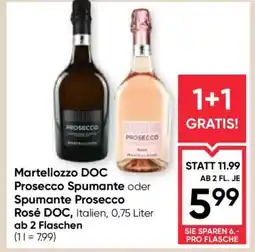 Maximarkt Martellozzo DOC Prosecco Spumante oder Spumante Prosecco Rosé DOC Angebot
