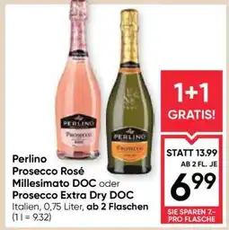 Maximarkt Perlino Prosecco Rosé Millesimato DOC oder Prosecco Extra Dry DOC Angebot