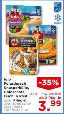Unimarkt Iglo Polardorsch Knusperhülle, Goldschatz, Fisch’ n Rösti oder Filegro Angebot
