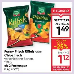 Maximarkt Funny Frisch Riffels oder Chipsfrisch Angebot