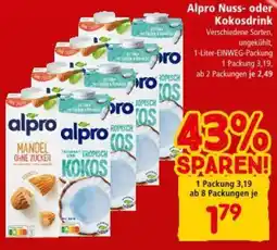 Interspar Alpro Nuss- oder Kokosdrink Angebot