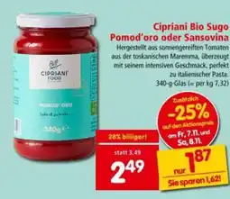Interspar Cipriani Bio Sugo Pomod'oro oder Sansovina Angebot