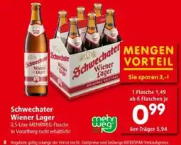 Interspar Schwechater Wiener Lager Angebot