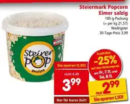 Interspar Steiermark Popcorn Eimer salzig Angebot