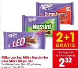 Interspar Milka Leo 3er, Milka Nussini 5er Angebot