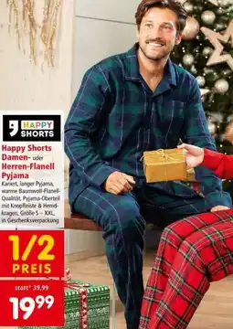 Interspar Happy Shorts Damen- oder Herren-Flanell Pyjama Angebot