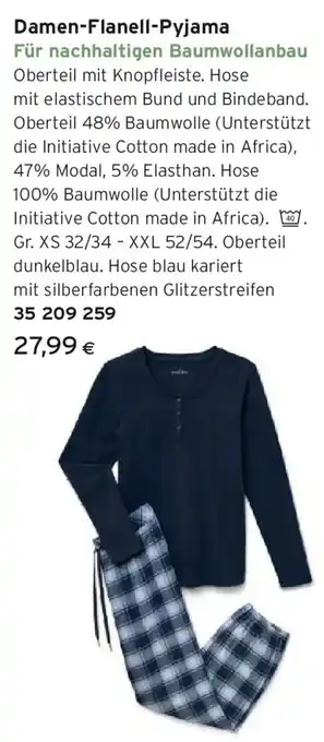 Tchibo Eduscho Damen-Flanell-Pyjama Angebot