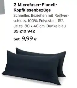 Tchibo Eduscho 2 Microfaser-Flanell- Kopfkissenbezüge Angebot