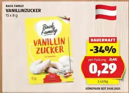 Hofer BACK FAMILY VANILLINZUCKER Angebot
