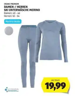 Hofer CRANE PREMIUM DAMEN-/ HERREN SKI UNTERWÄSCHE MERINO Angebot