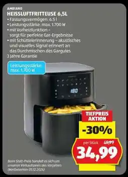 Hofer HEISSLUFTFRITTEUSE 6,5L Angebot