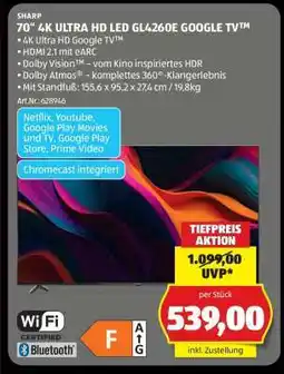 Hofer 70“ 4K ULTRA HD LED GL4260E GOOGLE TV Angebot