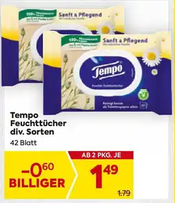 Billa Tempo Feuchttücher Angebot