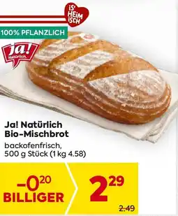 Billa Ja! natürlich bio mischbrot Angebot