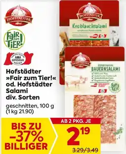 Billa Hofstadter fair zum tier od. hofstädter salami Angebot