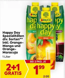 Billa Happy Day Spezialitäten inkl. Orange- Mango und Orange- Maracuja Angebot