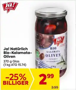 Billa Ja! natürlich bio kalamata oliven Angebot