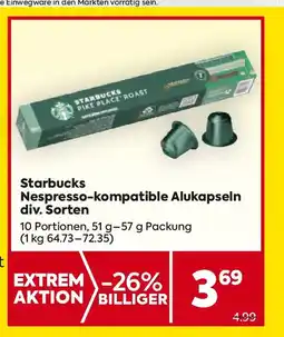Billa Starbucks Nespresso-kompatible Alukapseln Angebot