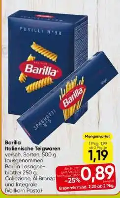Eurospar Barilla Italienische Teigwaren Angebot