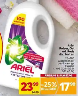 Billa Ariel Pulver, Gel od. Pods div. Sorten Angebot