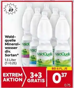 Billa Waldquelle Mineralwasser div. Sorten Angebot