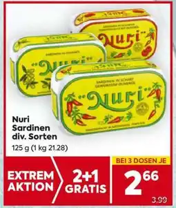 Billa Nuri Sardinen div. Sorten Angebot