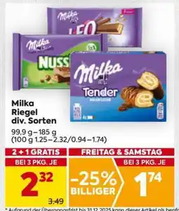 Billa Milka Riegel div. Sorten Angebot