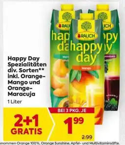 Billa Happy Day Spezialitäten div. Sorten inkl. Orange-Mango und Orange-Maracuja Angebot