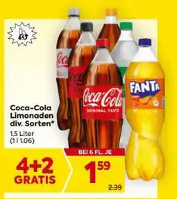 Billa Coca-Cola Limonaden div. Sorten Angebot