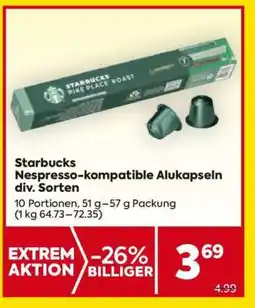 Billa Starbucks Nespresso-kompatible Alukapseln div. Sorten Angebot