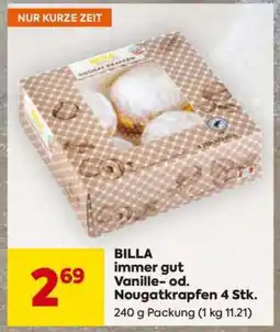 Billa BILLA immer gut Vanille- od. Nougatkrapfen 4 Stk Angebot
