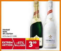 Billa Henkell Sekt div. Sorten Angebot