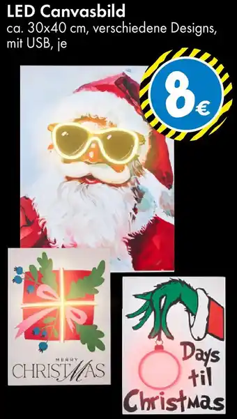 TEDi LED Canvasbild ca. 30x40 cm, verschiedene Designs, mit USB, je Angebot
