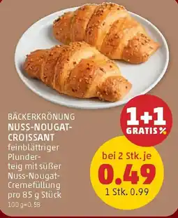 PENNY Bäckerkrönung nuss nougat croissant Angebot