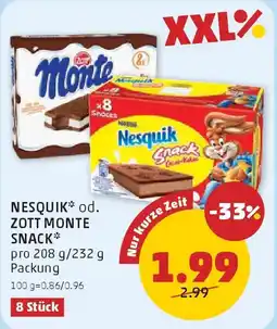 PENNY Nesquik od. zott monte snack Angebot