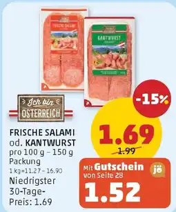 PENNY Frische salami od. kantwurst Angebot
