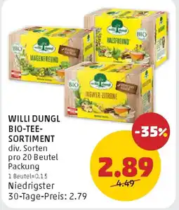 PENNY Willi dungl bio tee sortiment Angebot