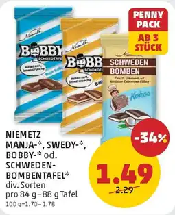 PENNY Niemetz manja, swedy, bobby od. schweden bombentafel Angebot