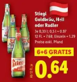 Lidl Stiegl Goldbräu, Hell oder Radler Angebot
