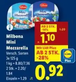 Lidl Milbona Mini Mozzarella Angebot